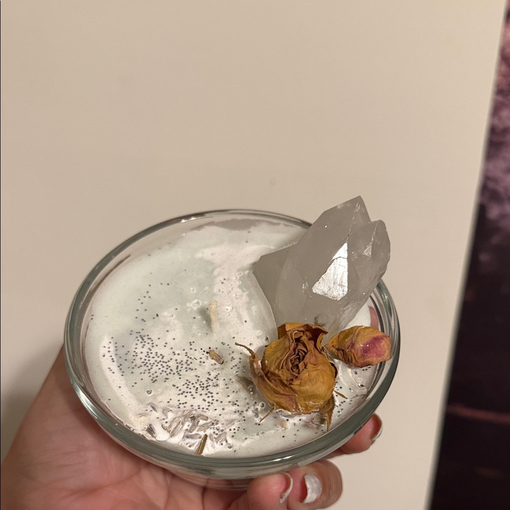 Crystal and Rose Decorated Candle